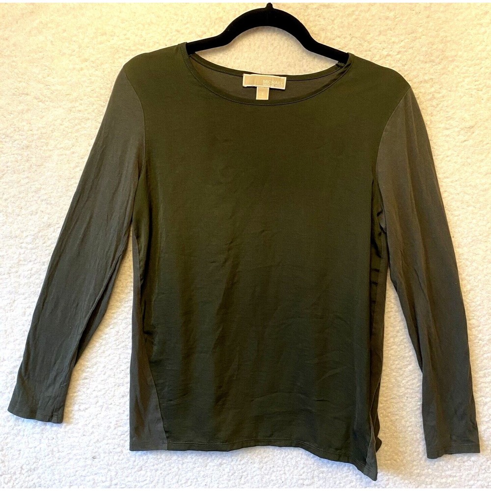 Michael Michael Kors Tops‎ Womens Small Plus Green Ivy Fashion Basic Lightweight